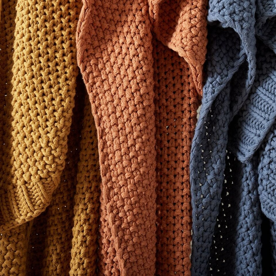 Chunky Cotton Knit Throw West Elm Australia